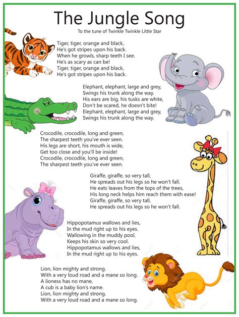 The Jungle Song Sung To Twinkle Twinkle Little Star Songs For