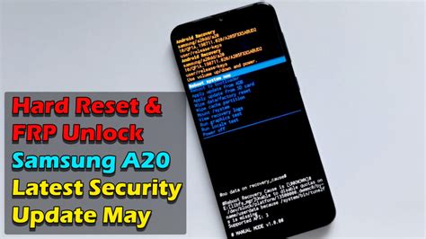 Hard Reset And Frp Unlock Samsung Galaxy A20 Latest Security Update May
