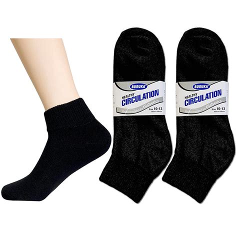 Alltopbargains 6 Pair Diabetic Ankle Circulatory Socks Health Support Men Loose Fit Black 10
