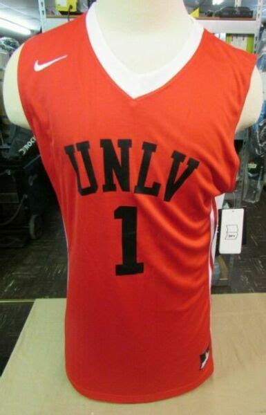 Nike Men L Unlv Running Rebels National Varsity Basketball Jersey Red