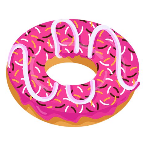 Pink Glaze Doughnut With Sprinkles Transparent Png And Svg Vector File