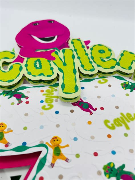 Barney Cake Topper Barney Themed Cake Topper Barney Tv Show Etsy