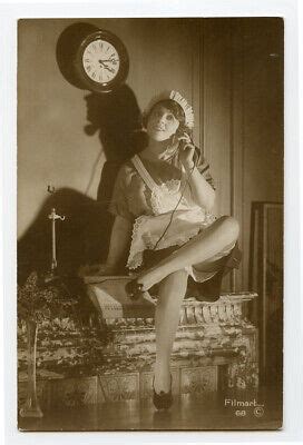 1920S FRENCH RISQUE Nude LEGGY CHAMBER MAID Leggy Deco Flapper Photo