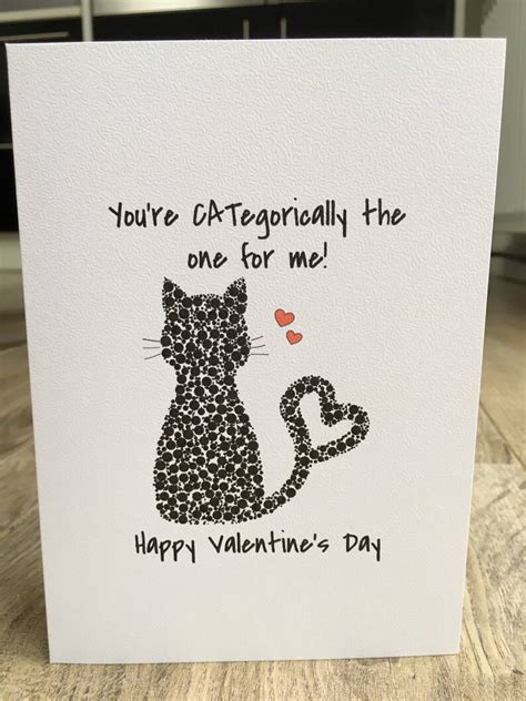 Cat Lover Valentine Card Funny Cat Valentine Card One For Me Etsy