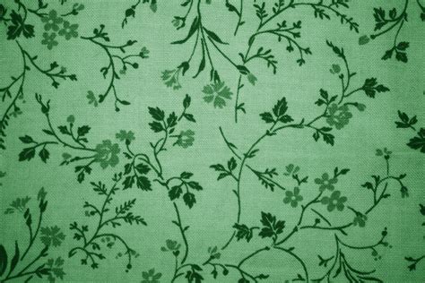 Green Floral Print Fabric Texture Picture Free Photograph Photos