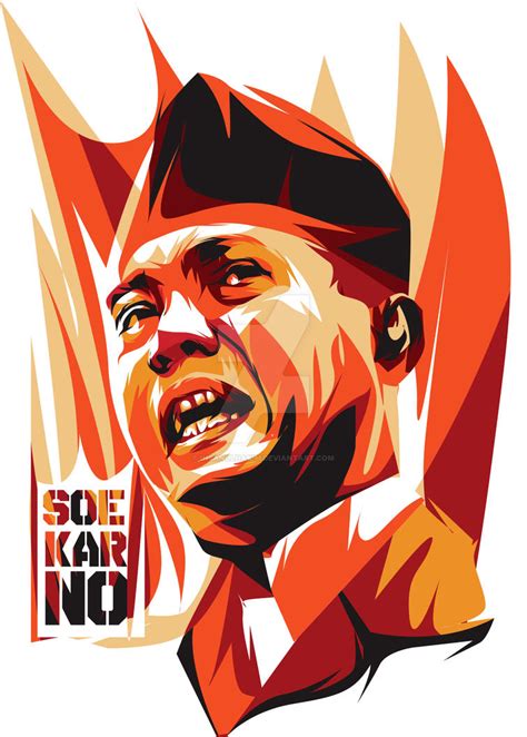 Ir Soekarno Kartun Indonesian Heroes Soekarno Bust Up Line Art Icon