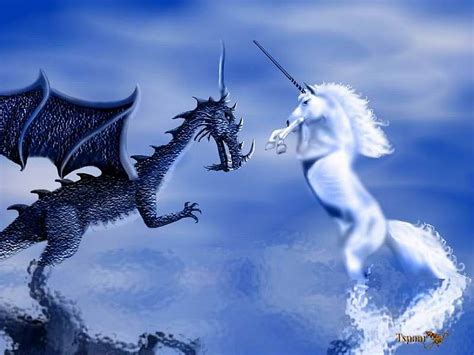 Good Verses Evil Fantasy Dragon Abstract Unicorn Hd Wallpaper Peakpx