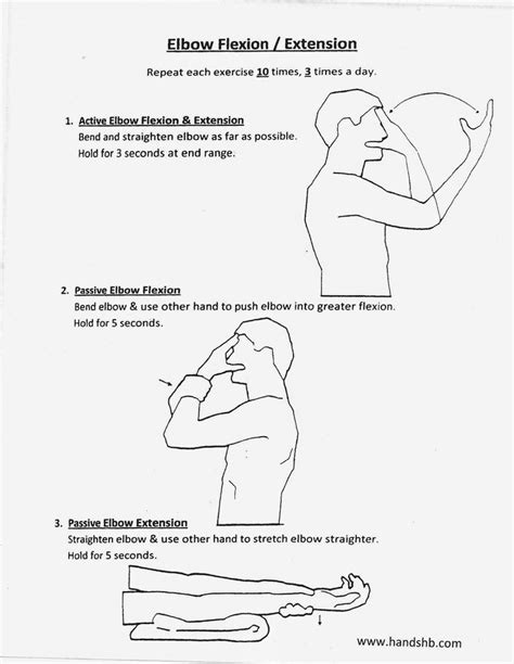 Home Exercise Program Hand Therapy Exercises Elbow Exercises
