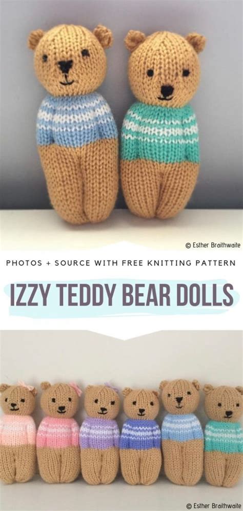 Super Easy Knitted Teddy Bears With Free Patterns