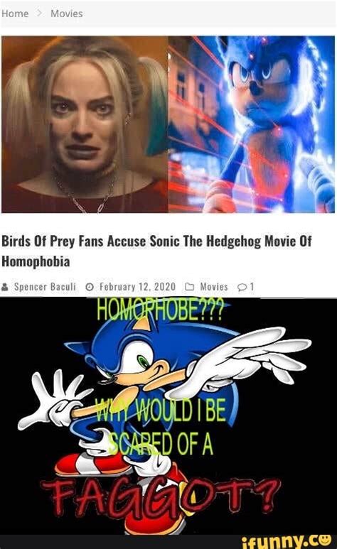 Birds Of Prey Fans Accuse Sonic The Hedgehog Movie Of Homophobia Ifunny