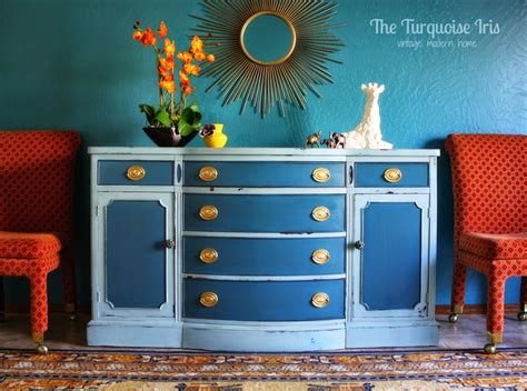 The Turquoise Iris ~ Furniture And Art Teal Turquoise And Gold Buffet