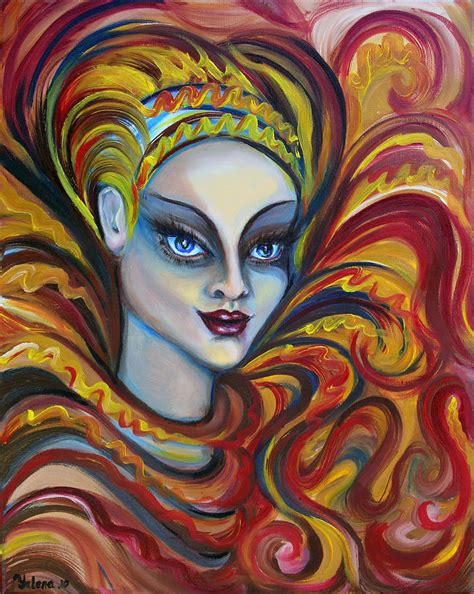 Flaming Mystics Painting By Yelena Rubin Fine Art America