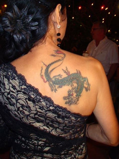 Dragon Tattoo On Back Shoulder For Women Cool Tattoos