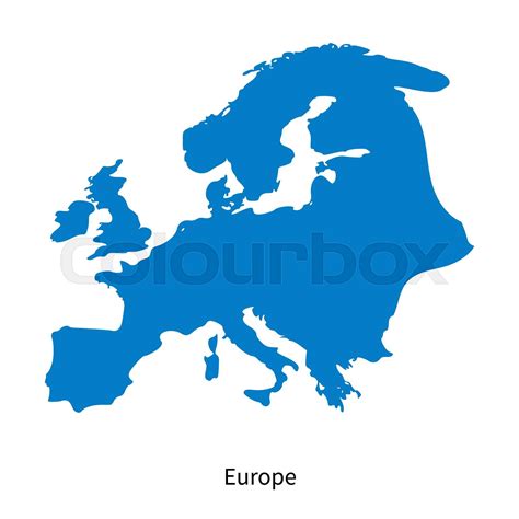 Detailed Vector Map Of Europe Region Stock Vector Colourbox