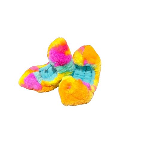 Cf01ytopp Hot Pink Yellow Turquoise Orange Crazy Fur Soakers