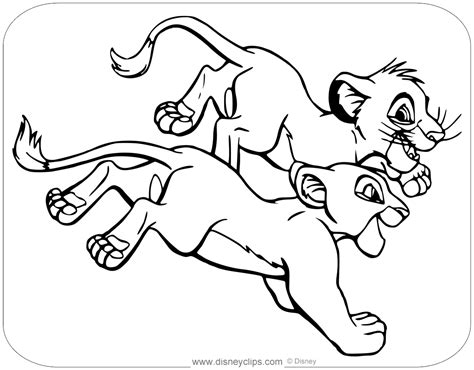 Simba And Nala Coloring Page