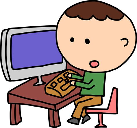 Boy Computer Home Office · Free Vector Graphic On Pixabay