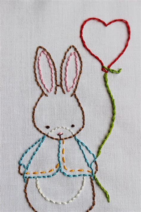 Some Bunny Loves You Hand Embroidery Pattern Created From My Original