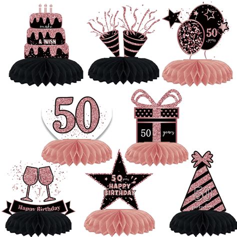 Buy 8 Pieces 50th Birthday Table Decorationsrose Gold 50th Birthday