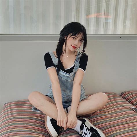 image may contain one or more people people sitting and stripes ulzzang girl ulzzang korean