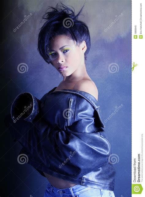 Teenage African American High Fashion Shot Of Black Girl Wearing A