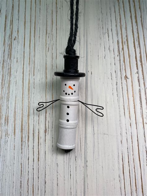 Snowman Spool Ornament Etsy