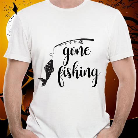 Gone Fishing Mens T Shirt Fishing Reel Tee Camping Etsy Mens