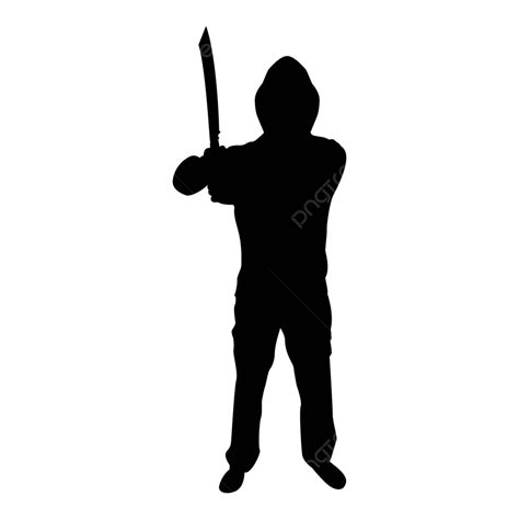 Soldier Silhouette With Weapons Ready For Combat Military Arm Courage