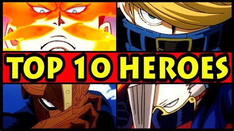 The Top 10 Pro Heroes Ranked Boku No Hero Academia Top Ten Heroes