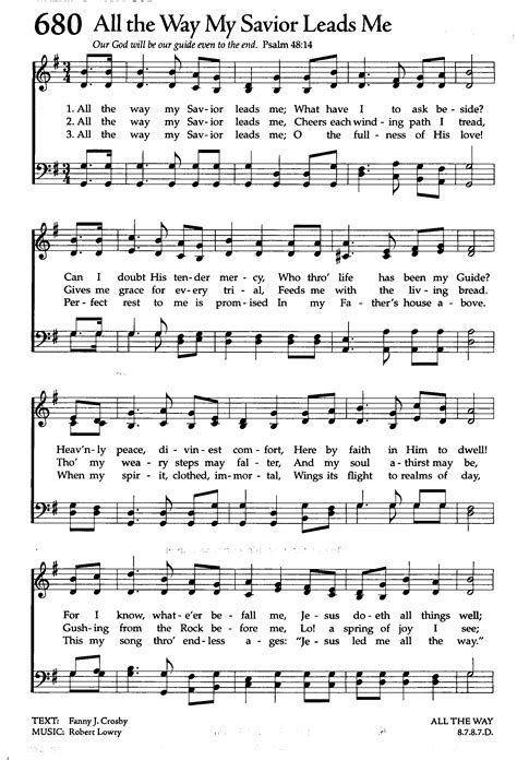 All The Way My Saviour Leads Me High 1735×2550 Gospel Song Hymn