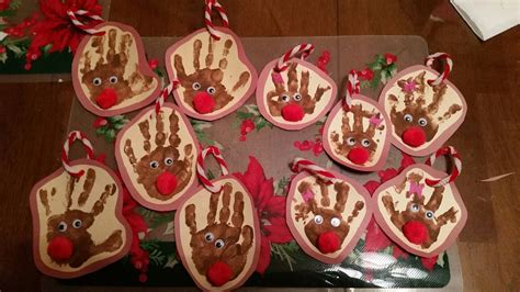Reindeer Handprint Ornaments Reindeer Handprint Classmates Christmas