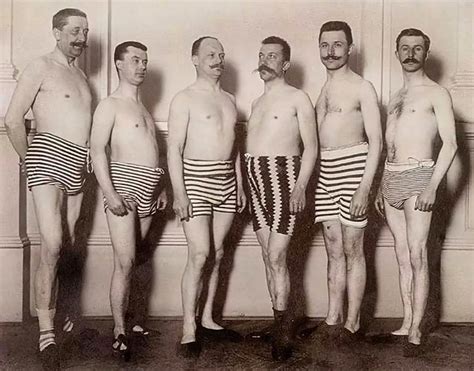 Striped Bathing Suits The Favorite Swimwear Of Men In The Early 20th