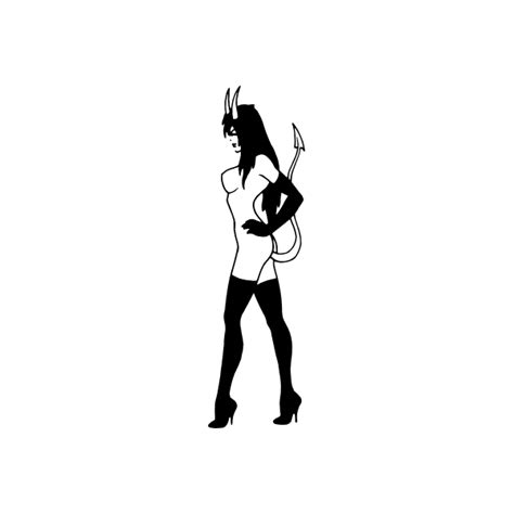 Strutting Devil Girl In Boots Decal