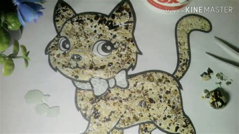 Cara Membuat Mozaik Kucing Dari Kulit Cangkang Telur Youtube