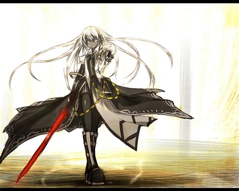 Ganesagi Long Hair Original Sword Thighhighs Weapon