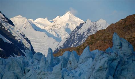 Sky Hill Background White Glacier Mountain Peak Landscape Cold