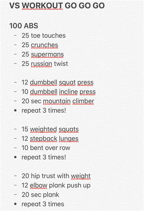 Victorias Secret Workout Model Workout Routine Model Body Workout