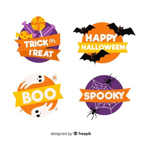 Free Vector Hand Drawn Halloween Badge Collection