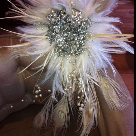 Newchic offer quality wedding bouquets at wholesale prices. Albino peacock feathers vintage brooch bouquet www ...