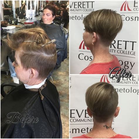 Regular haircut.scissors on top and a 3 guard on the sides. Pin on Women's Haircuts