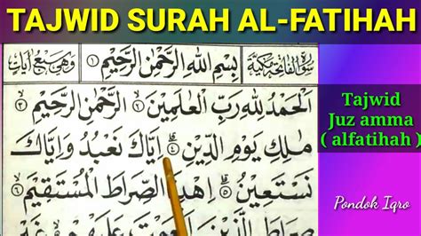 Tajwid Surah Al Fatihah Bacaan Tajwid Surah Al Fatihah Youtube