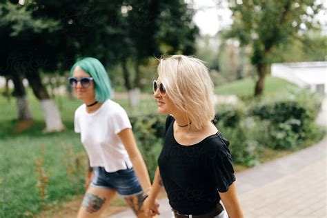 Lesbian Women Walking On The Street By Stocksy Contributor Alexey Kuzma Stocksy