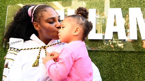 Really wanted in on her mom's photoshoot. Serena Williams Celebrates First Win In Two Years With Daughter Olympia - Essence
