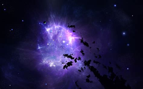 Space Stars Galaxy Digital Art Purple Wallpapers Hd Desktop And