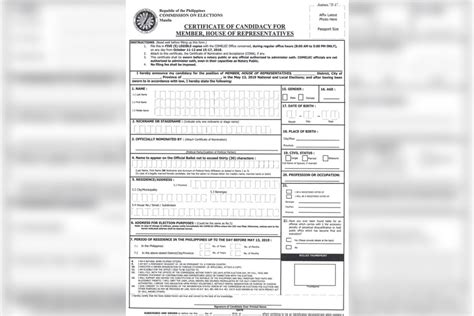 Use New Coc Form Comelec