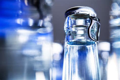 Mineral Water Glass Bottles With Tops Stock Photo Image Of Thirsty