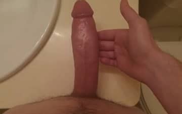 Guy Masturbates His Toy Of Inches Solo Monster White Cock