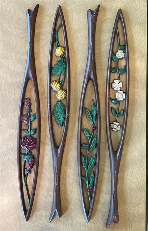 Vintage Mid Century Modern Sexton Floral Wall Grouping Retro Etsy