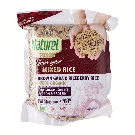 Natural Organic Mixed Rice Brown Gaba And Riceberry Rice 18kg Amman
