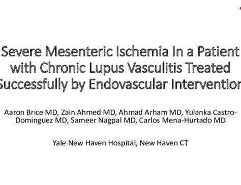 Tct 560 Severe Mesenteric Ischemia In A Patient With Chronic Lupus